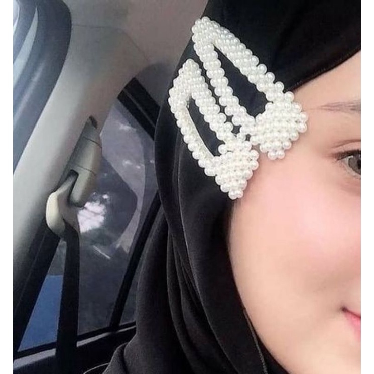 Jepit Rambut Hijab Hairclip Mutiara Simpel Aesthetic