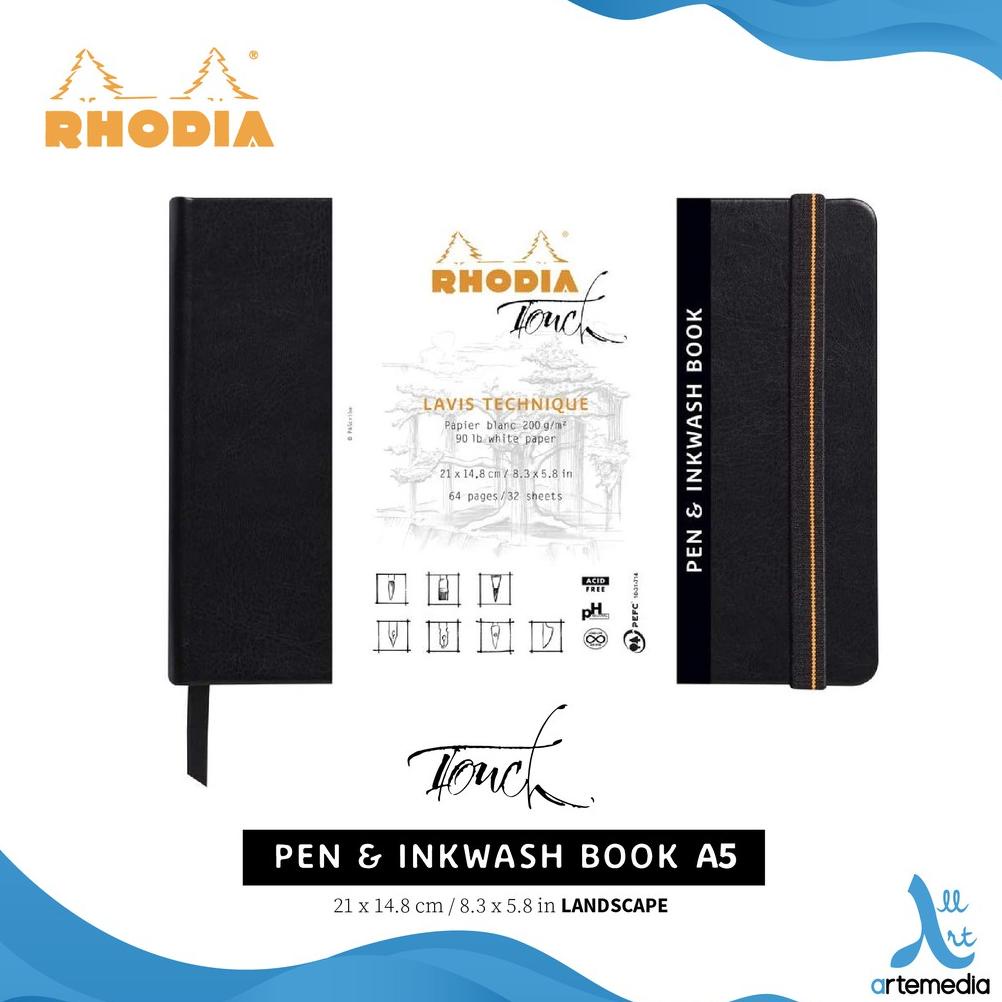 

Buku Sketsa Rhodia Touch A5 Lavis Technique Pen Inkwash Sketchbook