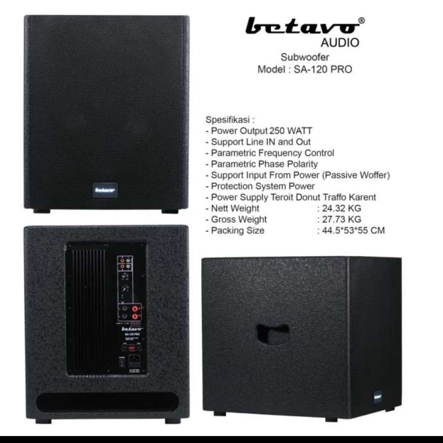 Paket karaoke betavo 10 inch bps4510 Subwoofer aktif 12 inch sa 120Pro