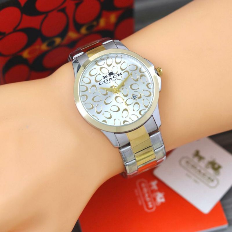 JAM TANGAN COACH RANTAI STAINLISS STEEL PRIA WANITA FASHION TERLARIS