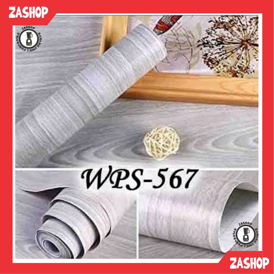 WALLSTICKER MOTIF KAYU ABU GRAY