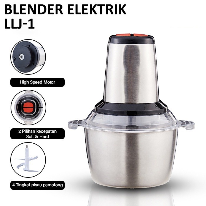 BISA COD!!!! Blender Daging Chopper Stainless 2L Penggiling Daging Multifungsi Meat Grinder Chopper Blender Daging Penggiling Meat Blender Elektrik Stainless