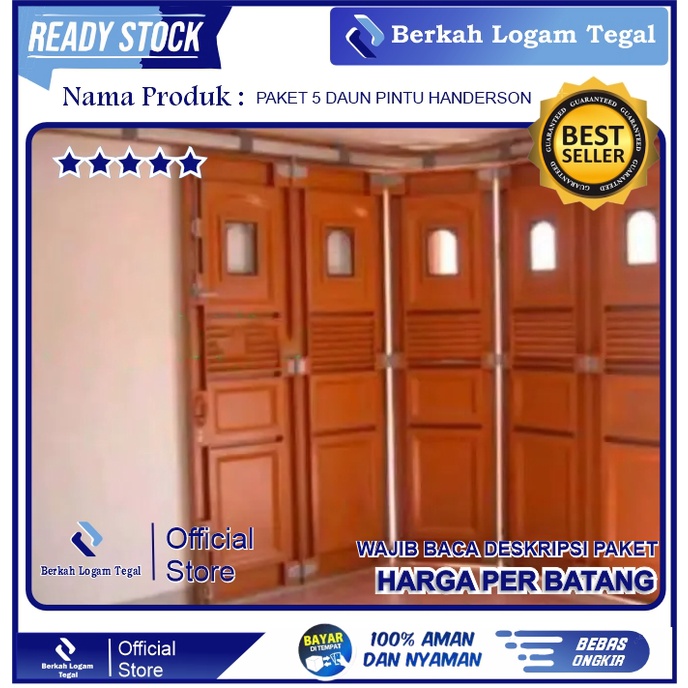 PAKET 5 Daun Pintu Aksesoris Rel Engsel Pintu Garasi Handerson