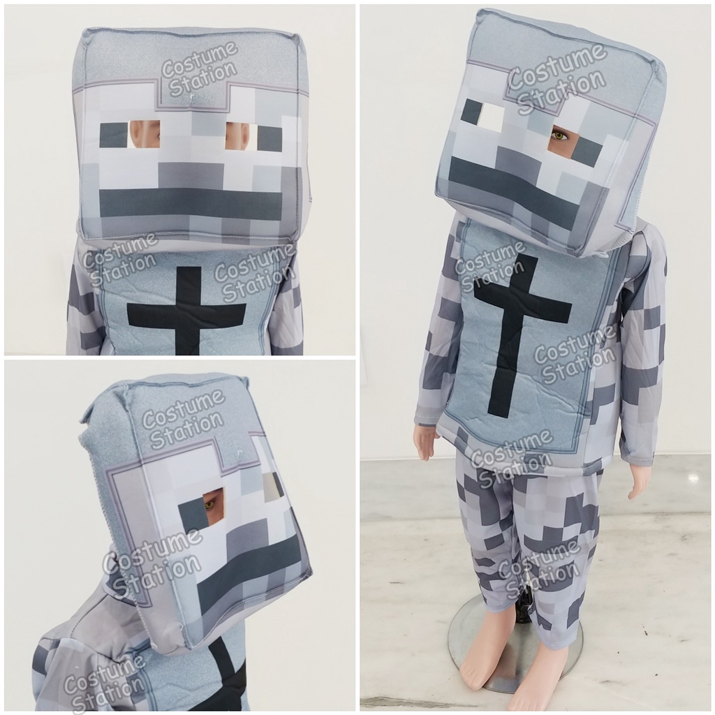 Kostum Minecraft Skeleton Knight / Costume Game Mainan anak