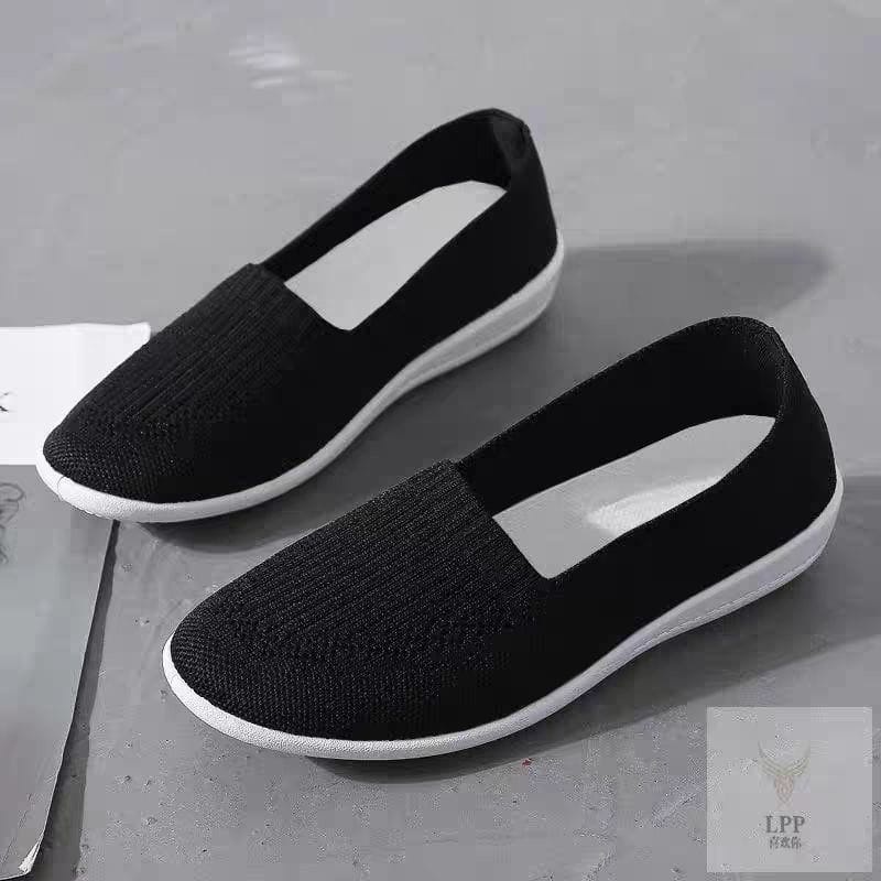 TOPGROSIR &quot;FREE BOX&quot; LV0175 Sepatu Slip On Wanita Import Rajut Sepatu Wanita Tanpa Tali Sepatu Wanita Sport Shoes Sepatu Slip On Wanita Ultra Ringan