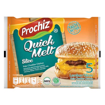 Prochiz Quick Melt Keju Cheddar Olahan Slice [Isi 5 Lembar/Slices]