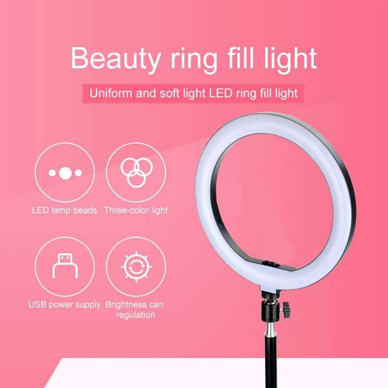 Lampu Halo Ring Light LED Kamera 5W 48 LED 6 Inch - F-160 - White