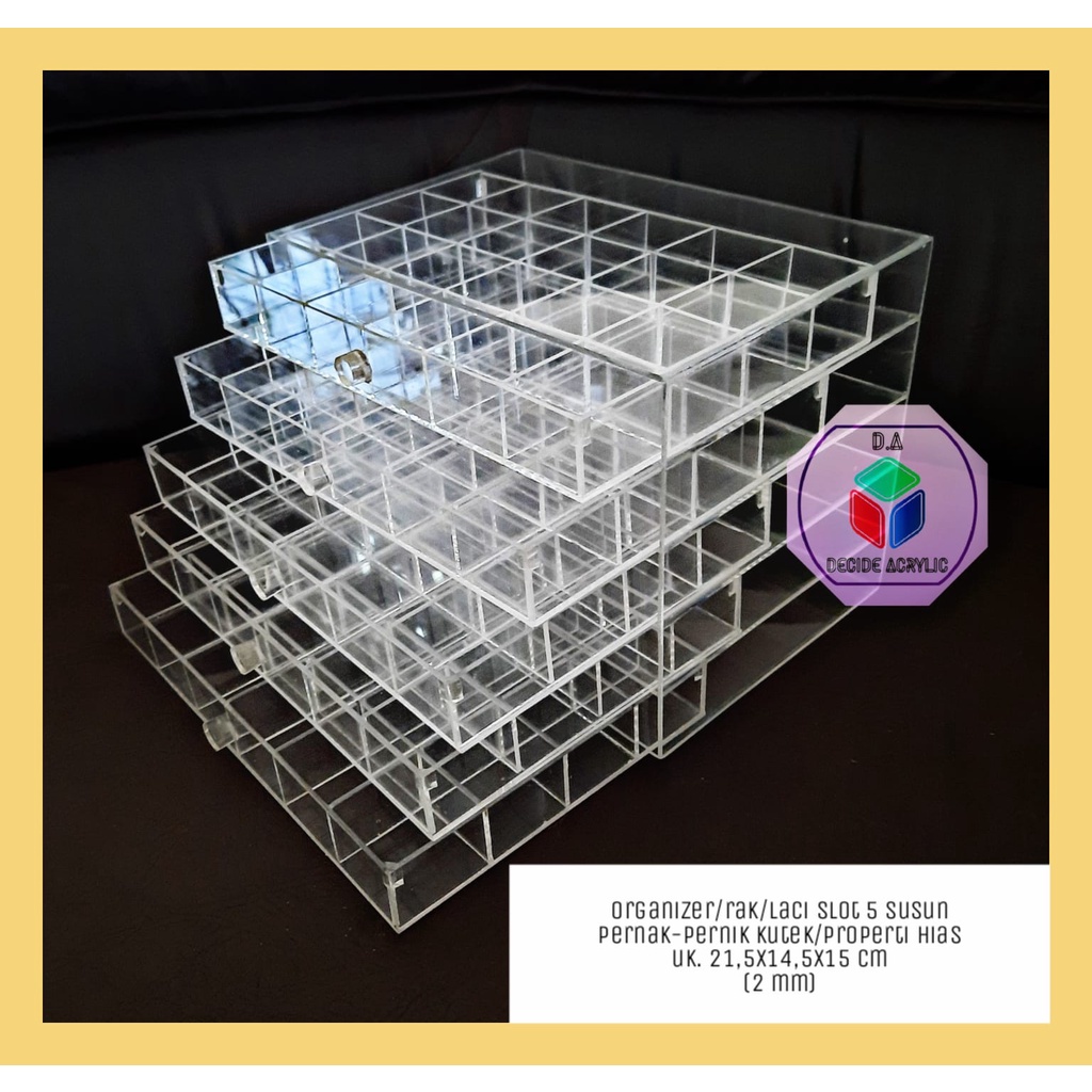 

Laci Akrilik Acrylic Rak 5 Susun Drawer Acrylic Organizer