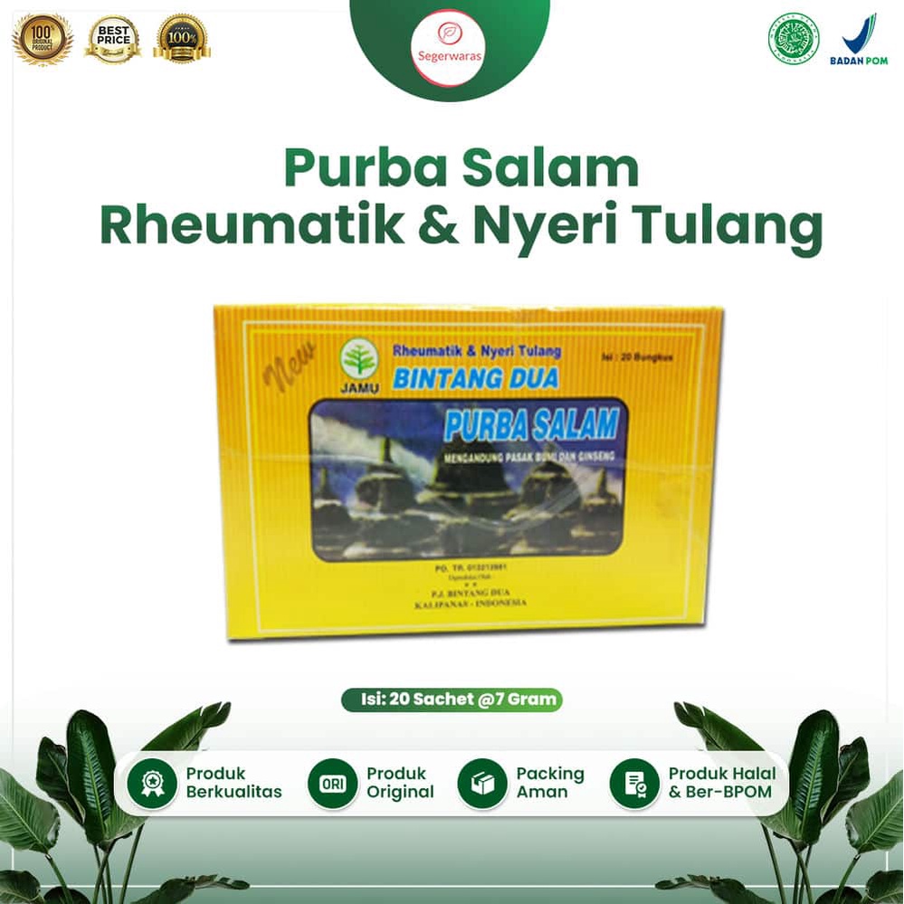 

☘️Segerwaras☘️ Obat Herbal Rematik & Nyeri Tulang - Bintang Dua Purba Salam Kuning