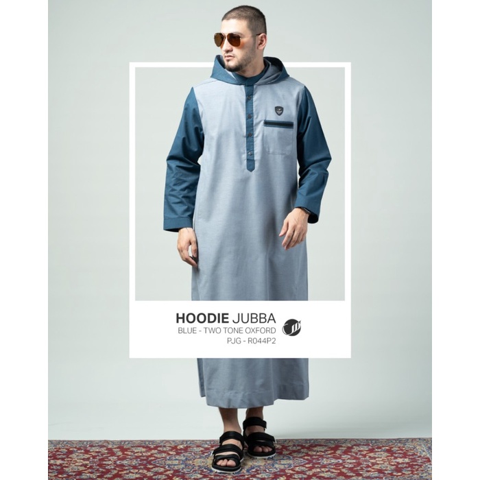 Jubah Pria SAMASE JUBBA JUBAH HOODIE R044P JUBAH GHAMIS GAMIS PRIA LENGAN PANJANG - BLUE, M terbaru 