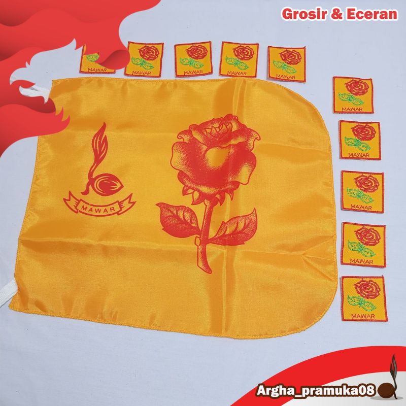 Tanda Regu Pramuka Putri Mawar Paket 10 bed dan 1 bendera