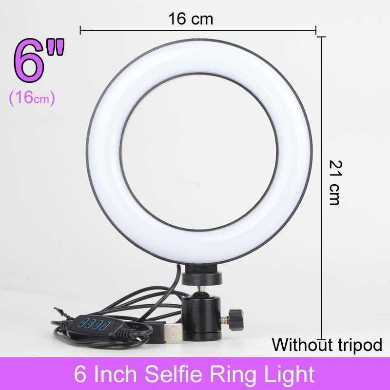 Lampu Halo Ring Light LED Kamera 5W 48 LED 6 Inch - F-160 - White