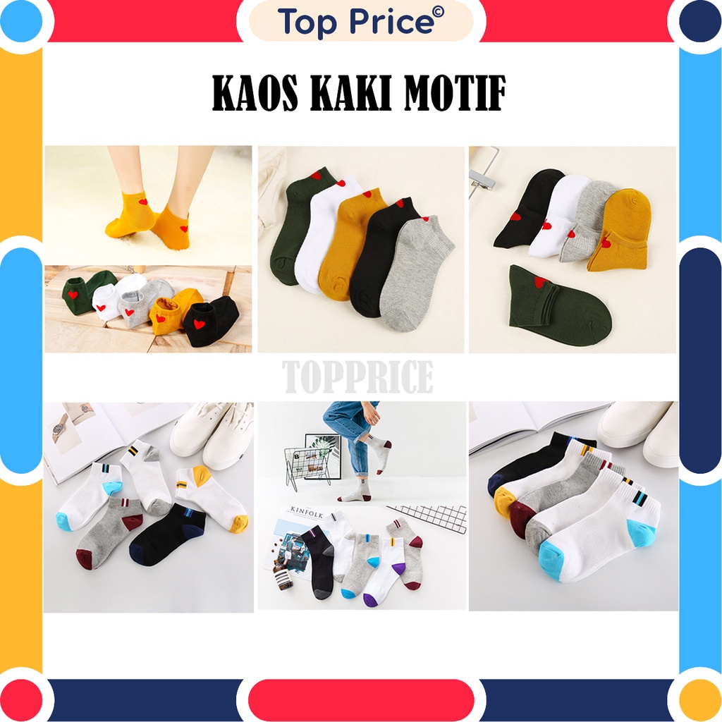 Kaos Kaki Pria / Kaos Kaki Pendek Mata Kaki Warna Polos / Ankle Socks Pria Wanita / Kaos Kaki MOTIF WARNA KS05 / KS07