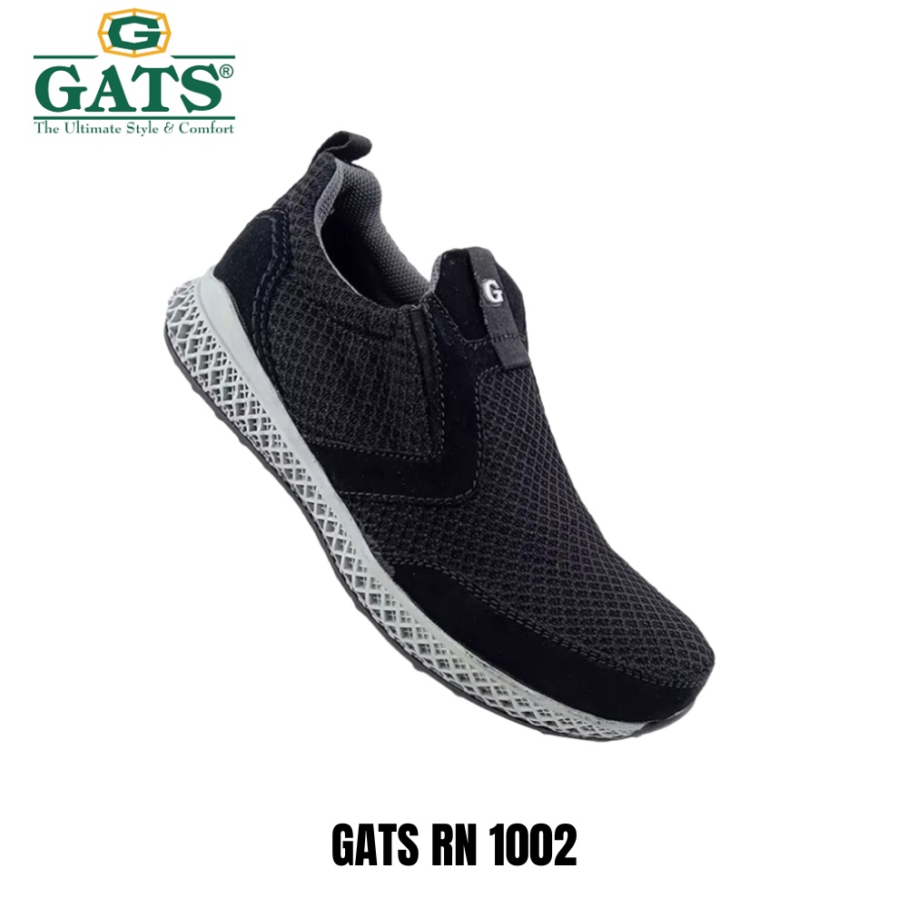 Sepatu Sneakers Pria Gats RN 1002 Black.Original By Gats