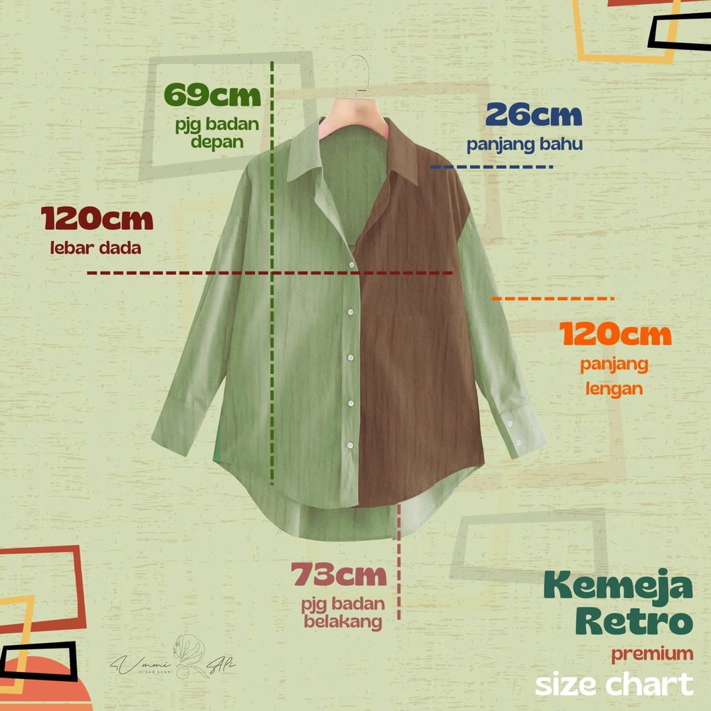 Kemeja wanita oversize Retro by Ummi Ali