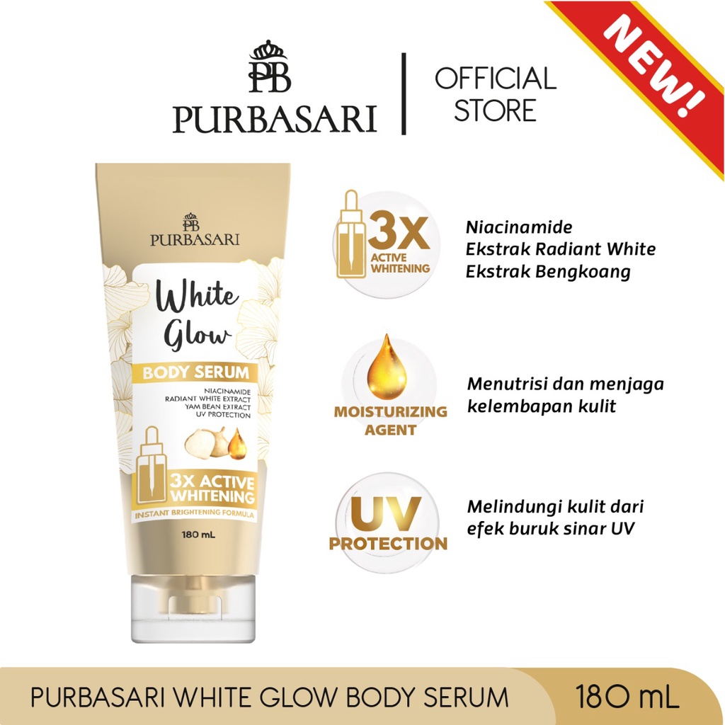 PURBASARI White Glow Body Serum 3X Active Whitening Body Lotion - 180ml