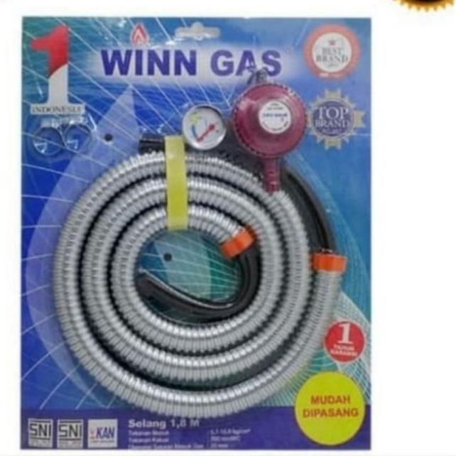 ☺ WINN : PAKET SELANG GAS 1,8M DAN REGULATOR WINN METER W-18M ❉