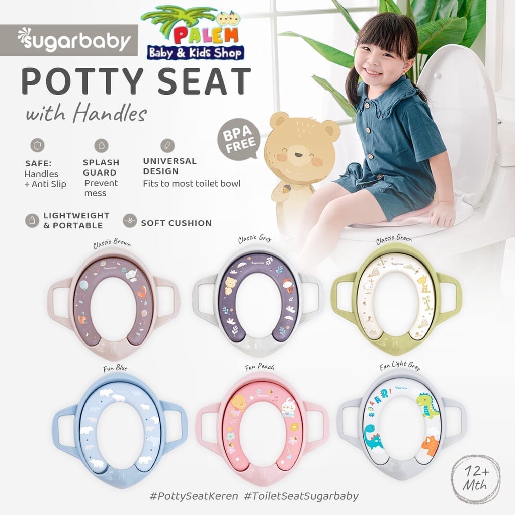 SugarBaby Potty Seat With Handles &amp; Splash Guard | Dudukan Toilet Anak