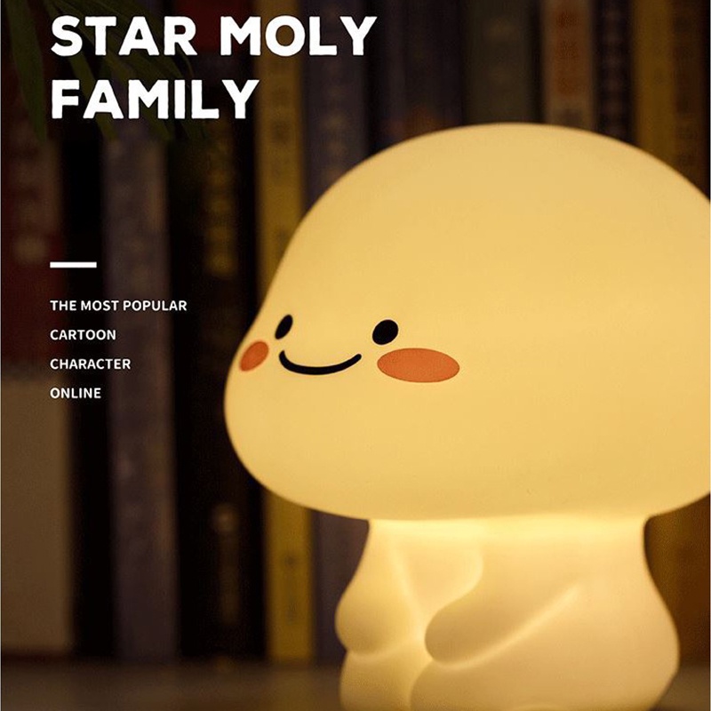 Lamp Tidur Quby Soft Head Touch Dimmer Lamp Pengisian USB Give a Cute Gift for Kids