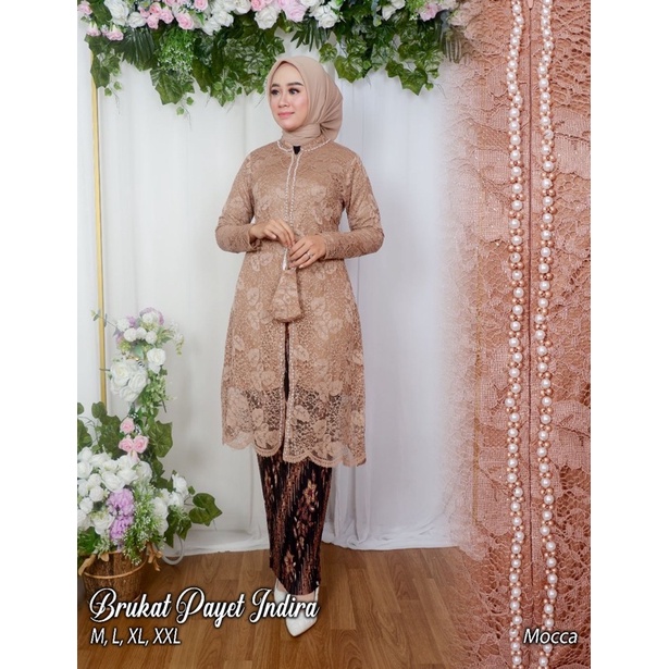 Permata Olshop / Kebaya Tunik Brukat Payet Indira / Kebaya Tunik Busui Brukat / Kebaya Modern / Kebaya Pesta / Kebaya Kondangan