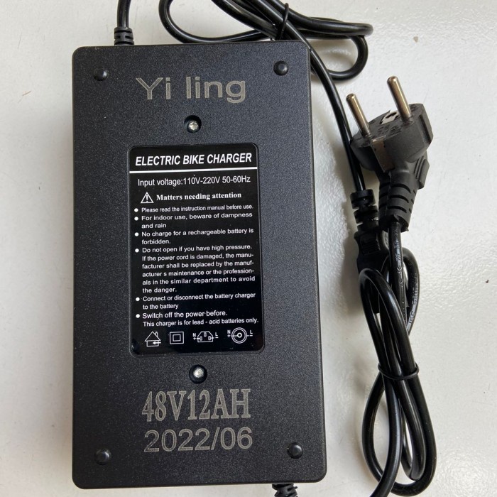 Charger Aki Battery Sepeda Listrik 48V 12Ah Super Rider Unity Tiger - Yi Ling [COD]