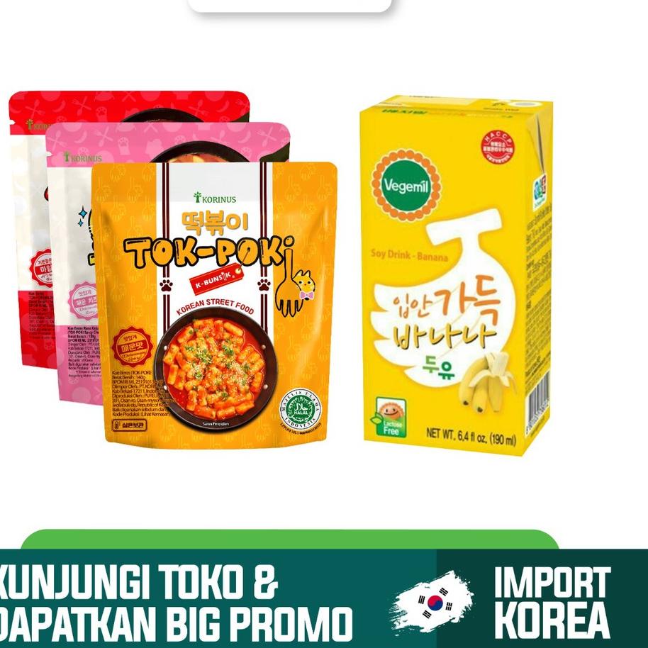 

✮ Paket Hemat ALL VARIANT TOKPOKI + VEGEMIL BANANA MILK 190gr ♙