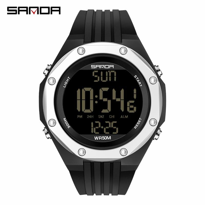 TERVIRAL SANDA 6093 Jam Tangan Pria Wanita Digital EL Backlight Sport Watch Anti Air