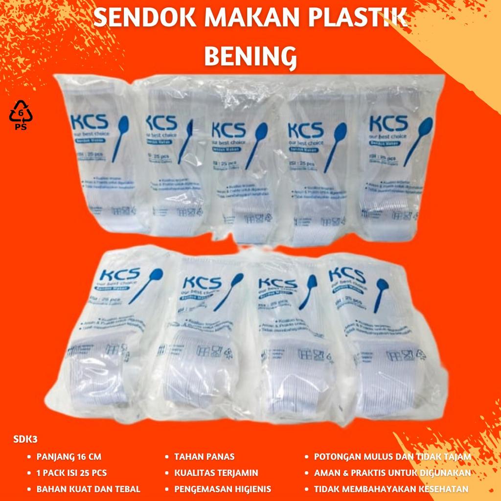 Sendok Makan Sendok Plastik Bening (Isi 25 Pcs-SDK3)