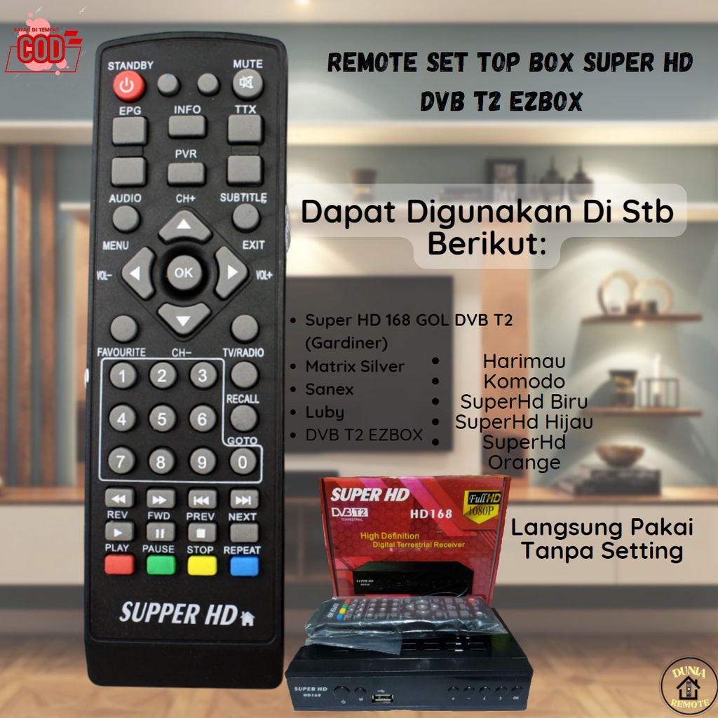 Remot / Remote set Top Box DVB-T2 Ezbox Supper HD INFICO Vitara Venus Lgsat Luby U002 evercoss