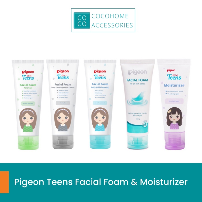 Pigeon Teens Facial Foam Moisturizer Sabun Cuci Muka Face Wash Cleanser Pelembab Wajah Remaja