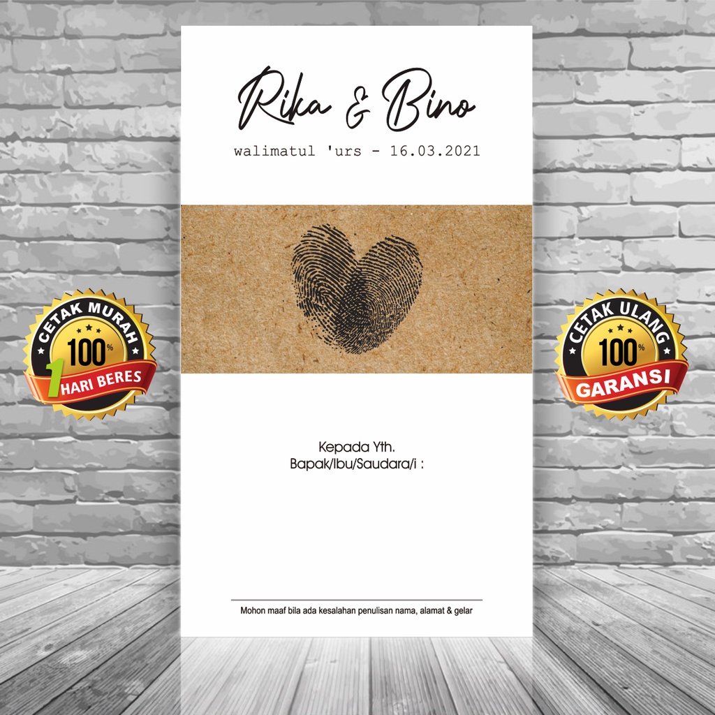 [RCU027_D] UNDANGAN SIMPLE RUSTIC, MINIMALIS PUTIH & TEBAL