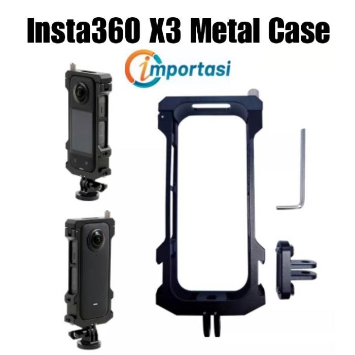 Insta360 X3 Metal Alumunium Frame Case Rig 1/4 Inch Female Drat Cage