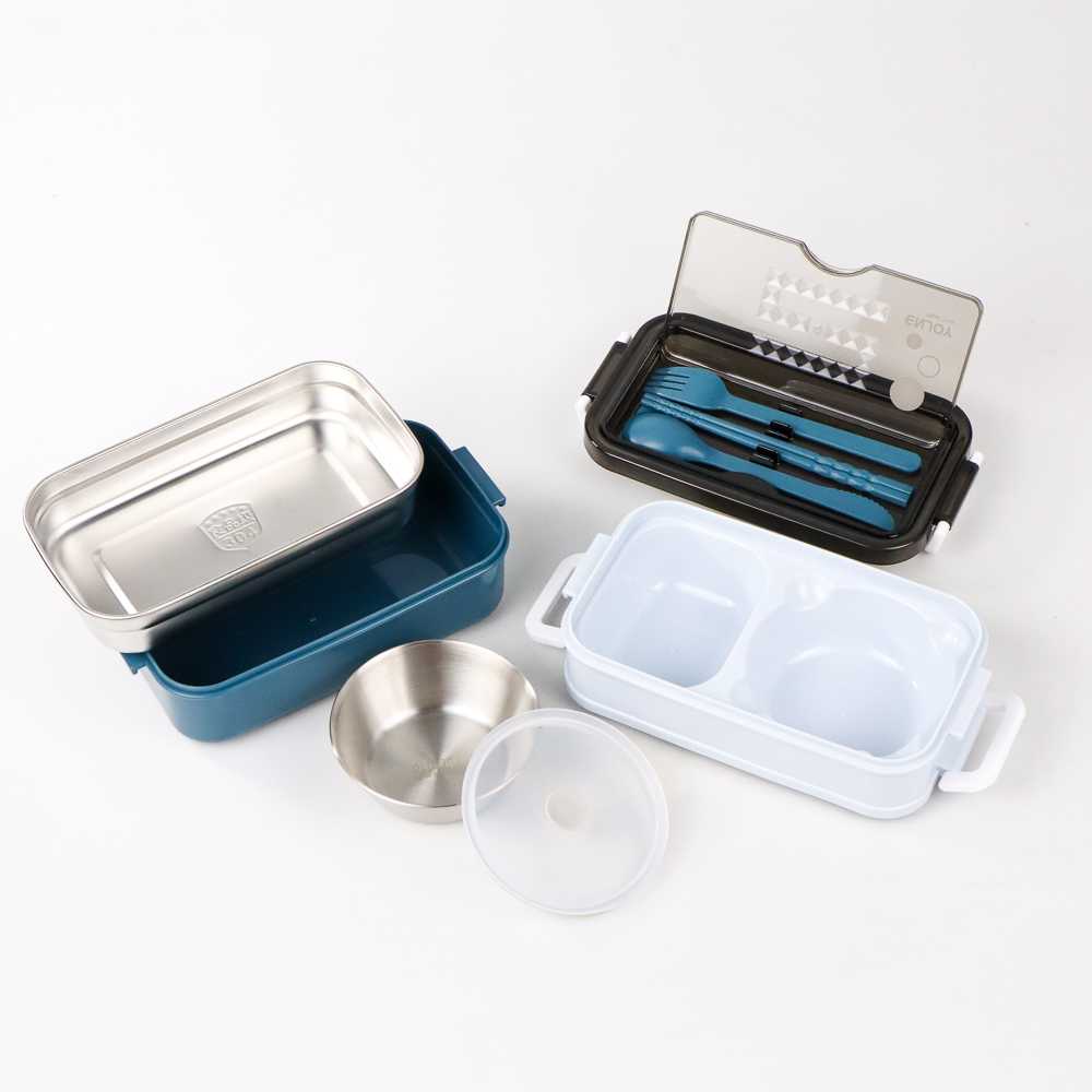 (BISA COD) FTIHSHP SDGRP Kotak Makan Lunch Bento Box Food Container Double Layer Bowl - JT-008