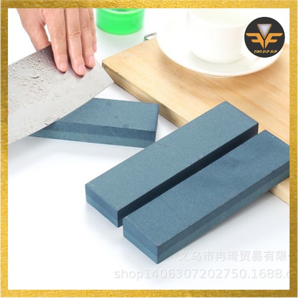 Batu Asah Asahan Pisau 2 Sisi Gunting Tajam Pengasah Pisau Halus Kasar Batu Penajam Gunting Pisau