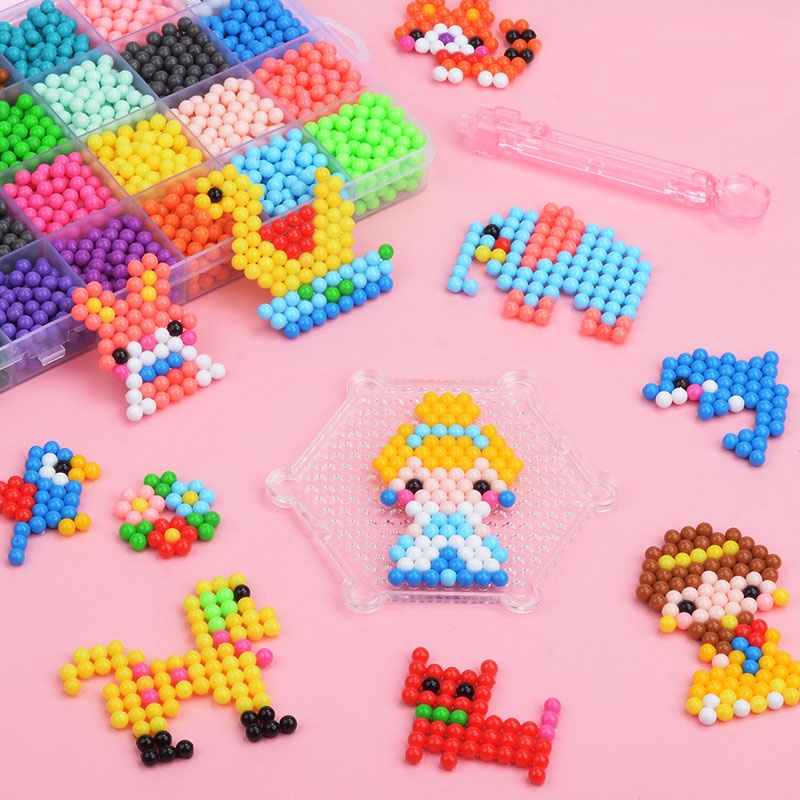 10warna 900 Pcs Kabut Air magic water soluble beads set box Diy Anak handmade puzzle beads puzzle Mainan Aksesoris