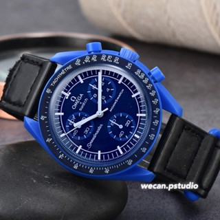 Jam Tangan Unisex Chrono Variasi Planet Moonswatch Tali Velectro #0