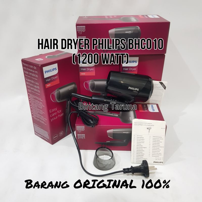 Pengering Rambut Philips BHC010 Hair dryer Philips BHC010 HITAM Dry Care Philips BHC010
