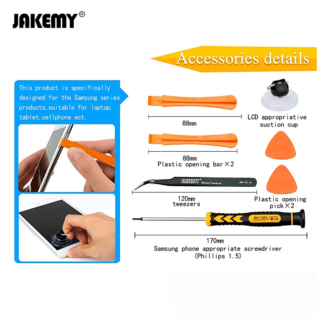 Jakemy Obeng Set Murah 7 in 1 Samsung Original JM-S81