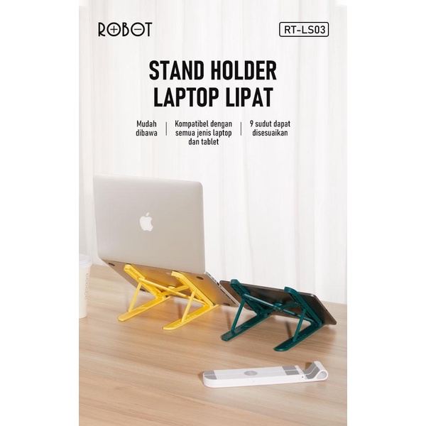 Portable LAPTOP STAND HOLDER lipat ROBOT LS-02 Dudukan Laptop