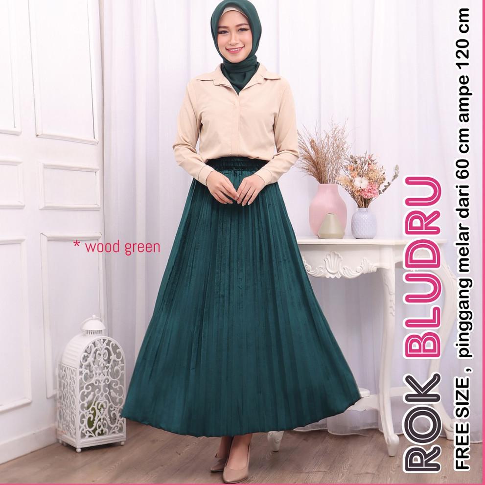 BOOMING Rok Bludru Jumbo Wanita / Rok jumbo wanita / Rok velvet bludru / Rok plisket Jumbo wanita