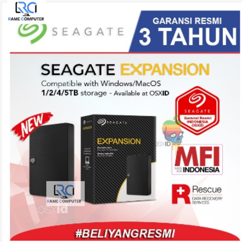 SEAGATE Expansion 4TB - External Hardisk HDD - Garansi Resmi