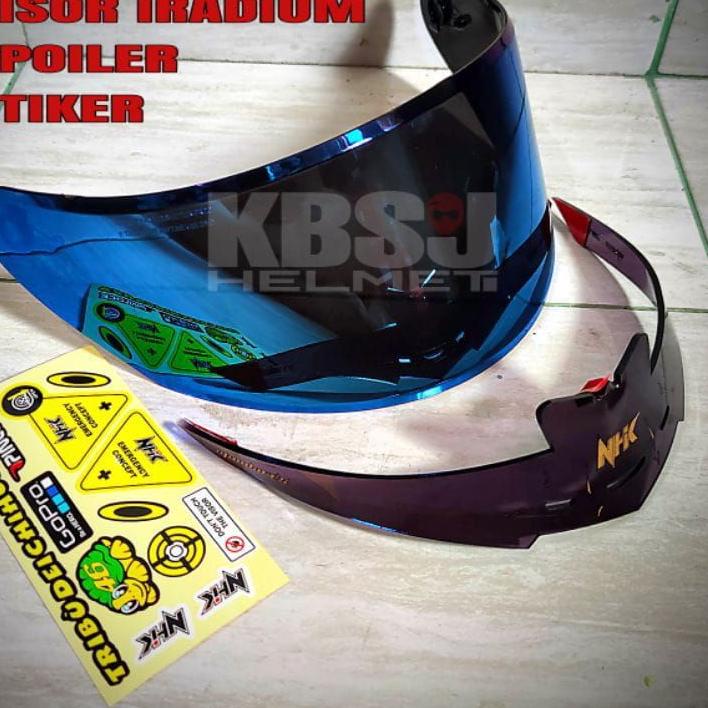 ✭ COD | Paket flat visor NHK Gp1000  iridium + spoiler NHK gp1000+ sticker husus NHK GP 1000/ ۞