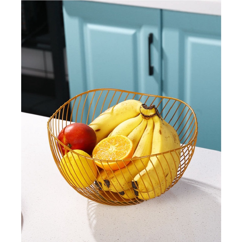 Fruit Tray Gold/Black /Keranjang Tempat Buah Warna Emas Hitam Daun Teratai