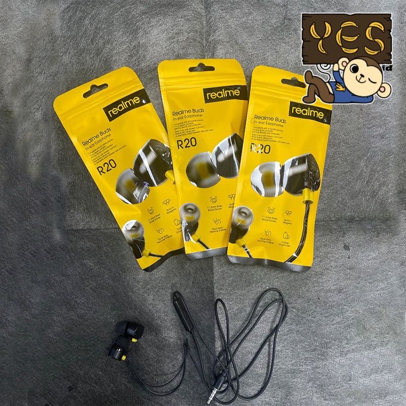 Earphone Stereo Realme R20 Extra Bass High Quality BY SMOLL