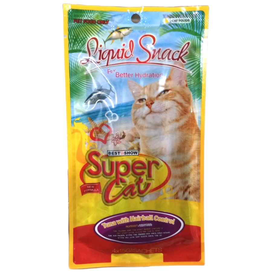 Supercat Creamy Tuna With Hairball Cemilan Snack Kucing 60 gr