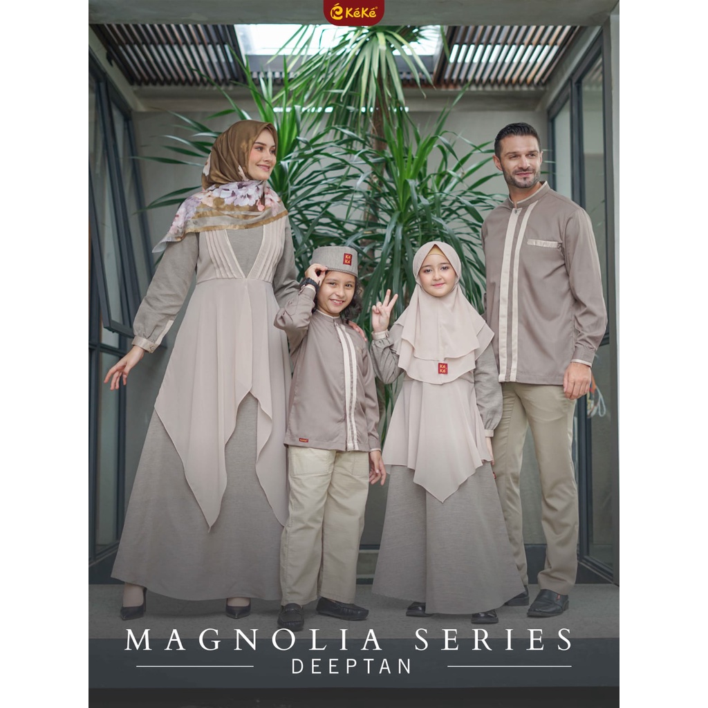 New arrival Gamis Sarimbit Keluarga Keke Magnolia Series Deeptan