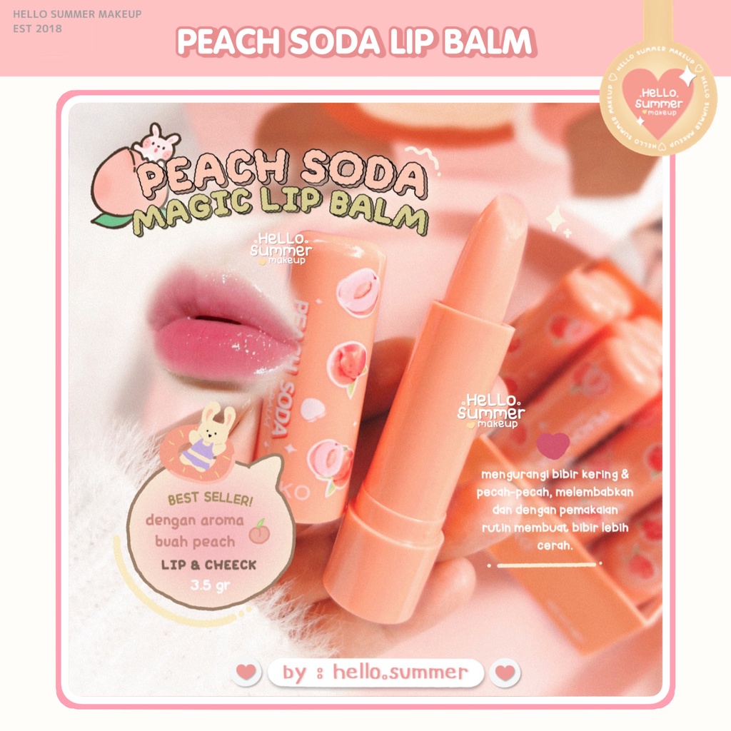 TANAKO Peach Soda Magic Lip Balm Color Lip Melembabkan Mencerahkan bibir Kering Pecah-Pecah