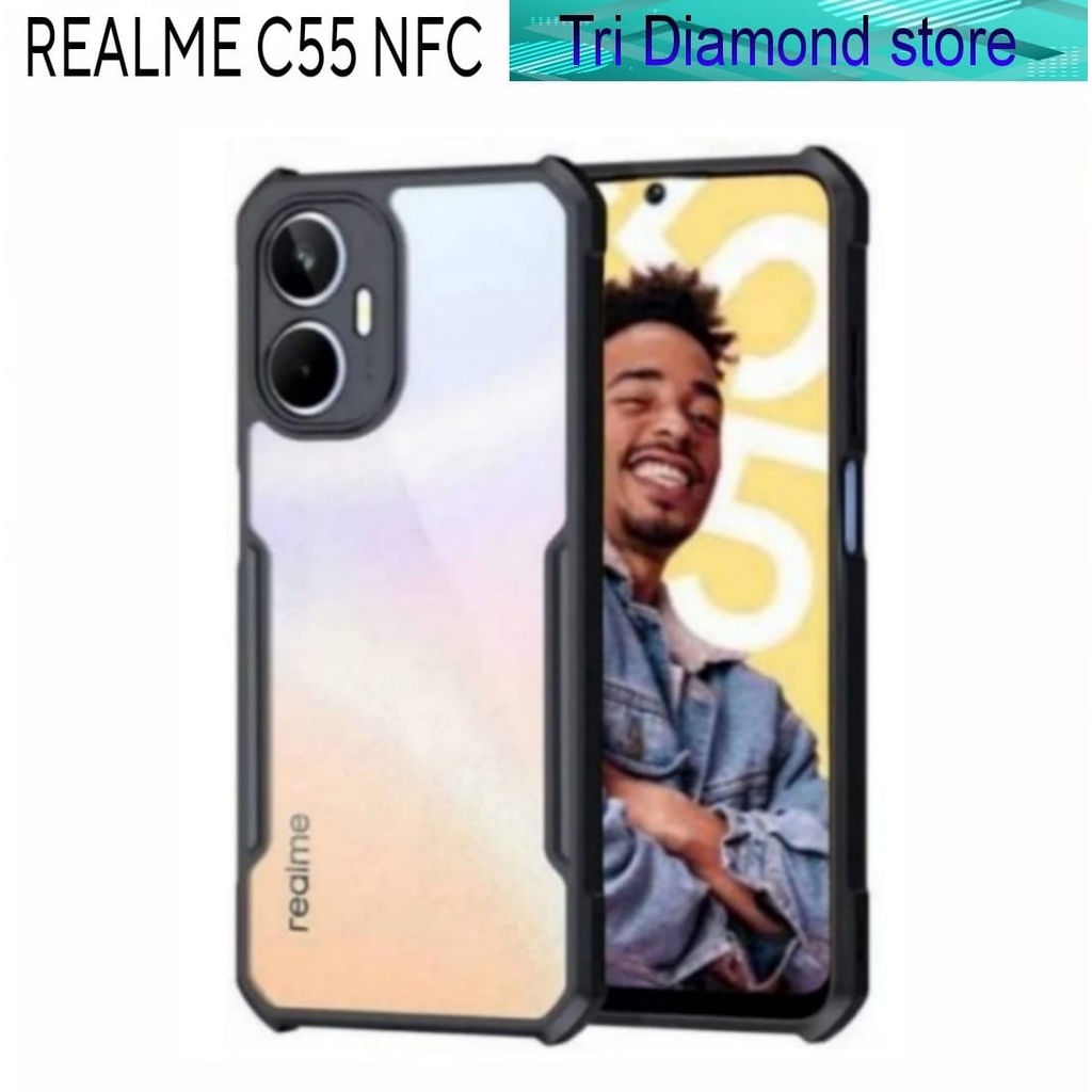 Hard Case REALME C55 NFC 2023 shockproof super Elegant - Realme C55 Nfc, Hitam