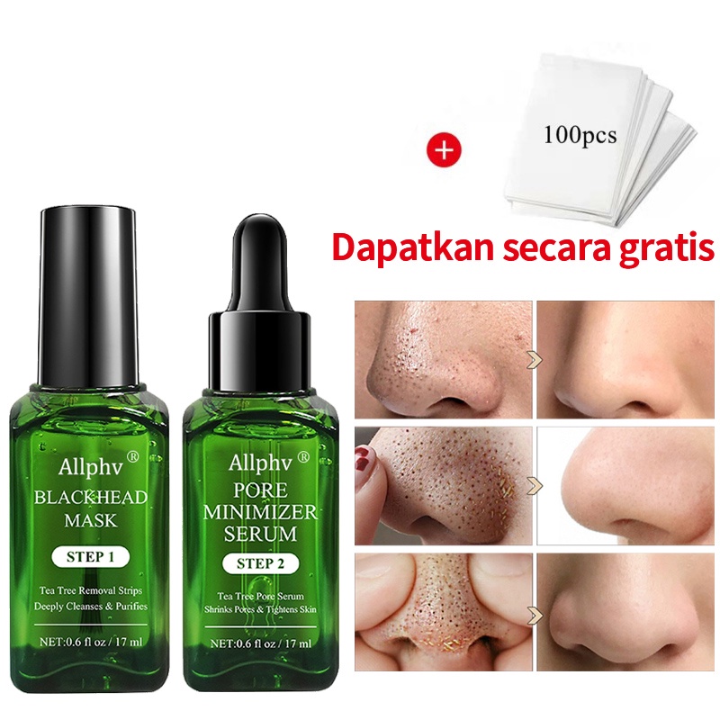 [Ready Stok] Allphv Blackhead Mask Masker Hidung Komedo Peel Off Masker Komedo Penghilang Serum Komedo STEP 1 &amp; STEP 2 Pore Serum