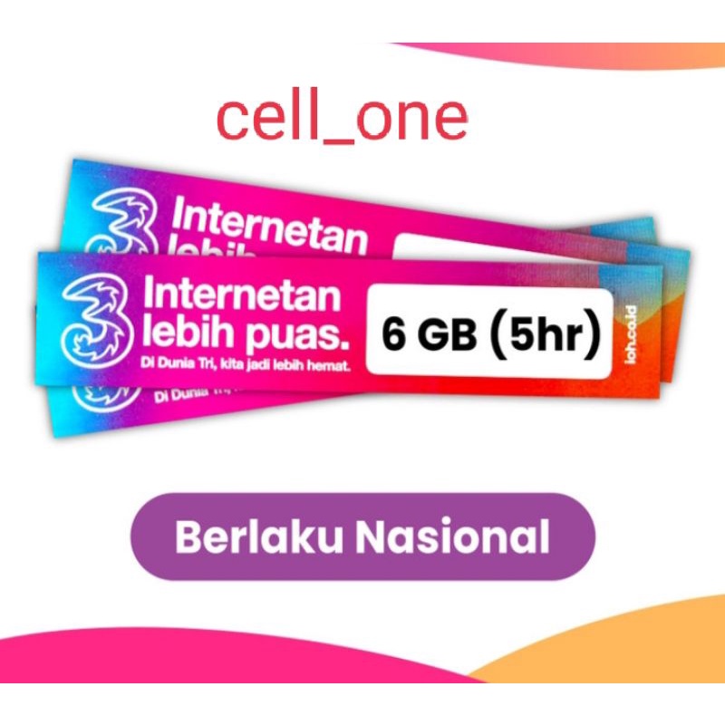voucher Tri 6gb 5hari
